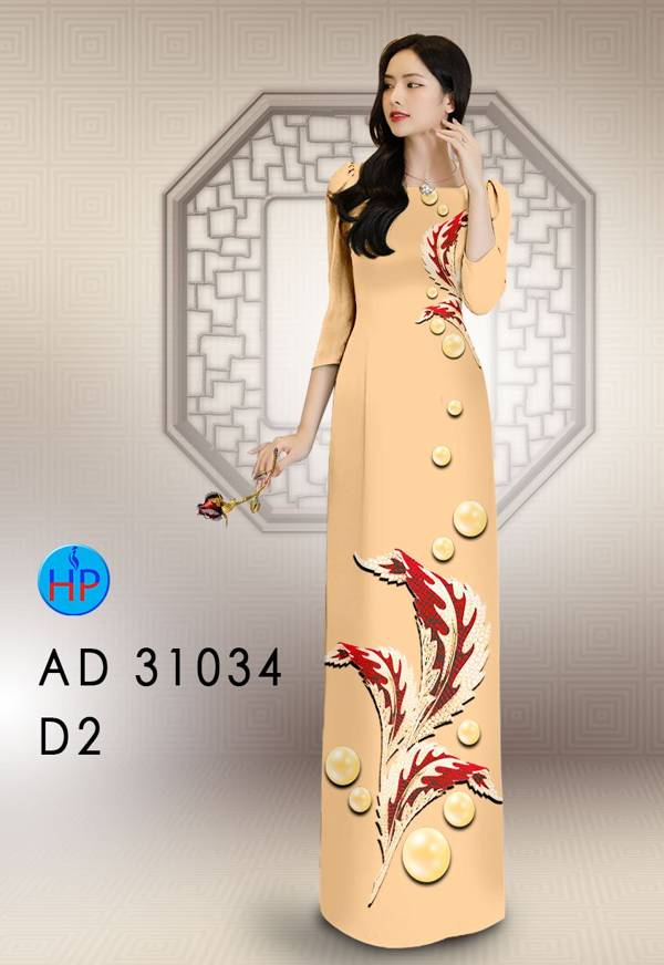 Vải Áo Dài Hoa In 3D AD 31034 49